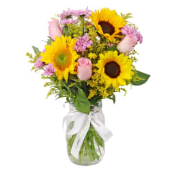 Pocket Full Of Pink Sunshine Mason Jar Vase - Premium