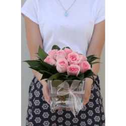 Pink Rose Vase - Standard