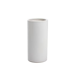 Ceramic Cylinder White Vase (10 X 20cm) - Standard