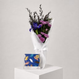 Daily Bouquet - Blue iris and pink after-dark pop