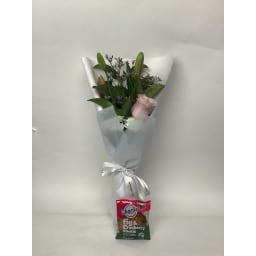 Daily Bouquet - Pretty in pink with a cookie