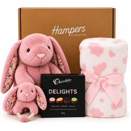🩷🐰 Pink Bunny Snuggles Baby Hamper 🐰🩷