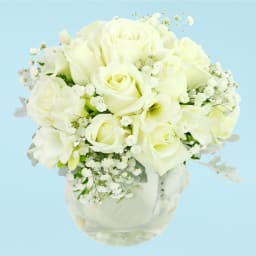 Rosabella White Roses Teardrop Vase