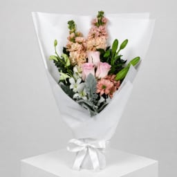 Daily Bouquet - Soft petals and silver leaf