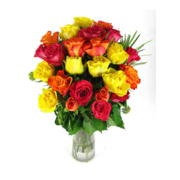 Mixed Bright Rose Glass Vase