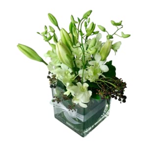 Sweet Sophistication Elegant White Square Vase