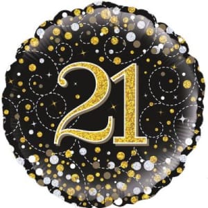 Age 21 Gold & Silver Balloon - Standard