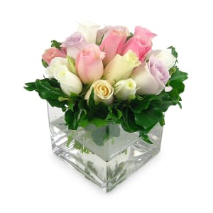 Mixed Pastel Rose Vase