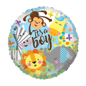 Its A Boy Zoo Animals Balloon - Standard