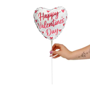 Happy Valentine's Silver Heart Pick - Standard