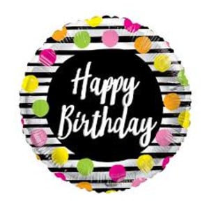 Birthday Dots & Stripes Balloon - Standard