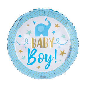 Blue Elephant Baby Balloon - Standard