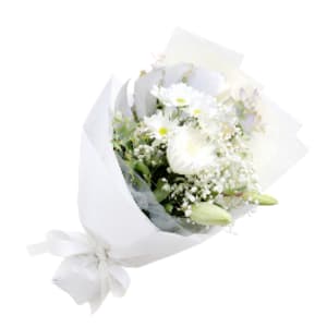 Bleached & Burnished White & Metallic Flower Bouquet