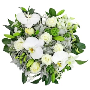 Above The Clouds White Sympathy Flower Wreath