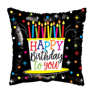 HBD Black With Candles  - Standard