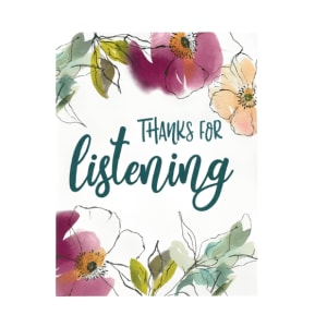 Thanks For Listening Card - Standard