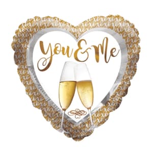 You & Me Champagne Glasses Balloon - Standard