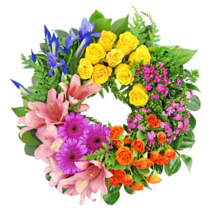 Vibrance Colourful Sympathy Wreath
