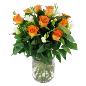Roses and Freesias Vase