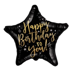 Hbd To You Gold & Black Star - Standard