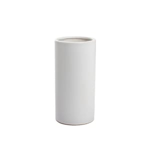 Ceramic Cylinder White Vase (10 X 20cm) - Standard