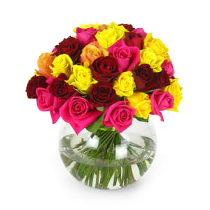 Mixed Bright Rose Bowl