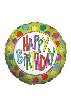 Happy Birthday - Dots on lime - Standard