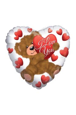 I Love You Teddy Balloon  - Standard