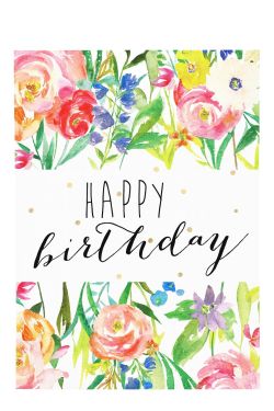 Happy Birthday Floral Card - Standard