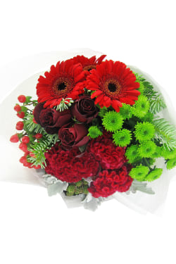 Red festive posy - Standard