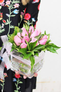 Pink Rose Vase - Standard