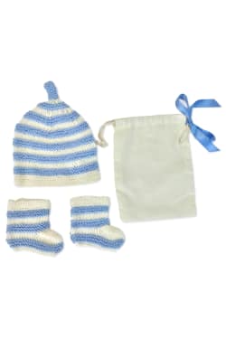 Beanie & Booties - Blue - Standard