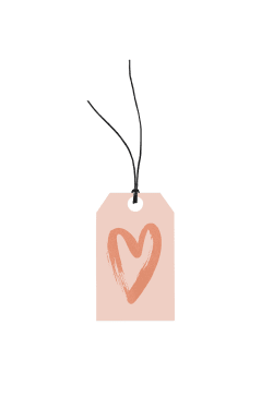Rose Gold Heart Gift Tag - Standard