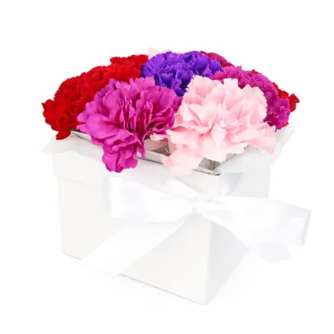 Little Carnation Flower Box – Mixed Colours - Standard 0