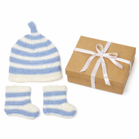 Beanie & Booties Blue - Standard 0