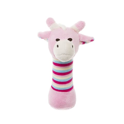 Pink Hand Held Rattle Giraffe - Standard 0