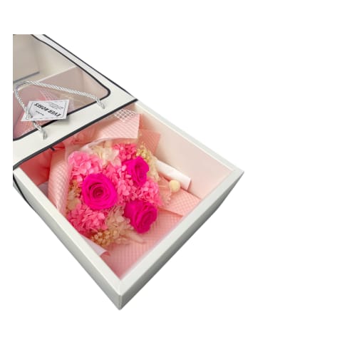 Preserved Hot Pink Posy - Standard 0