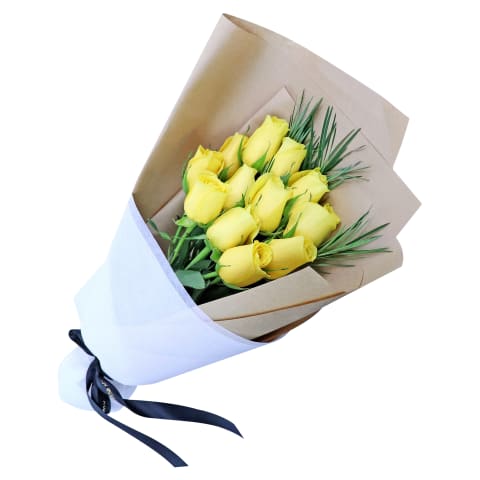 Yellow Rose Bouquet - 12 Roses(One Dozen) 4