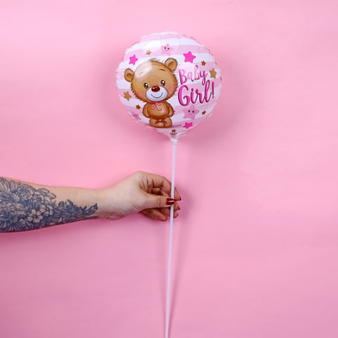 Its A Girl Balloon Pick  - Standard 0