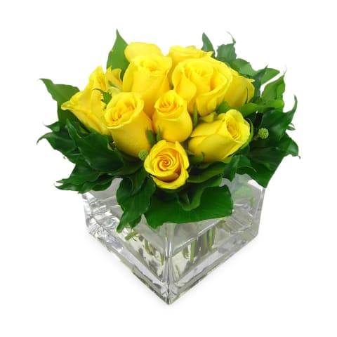 Yellow Rose Vase - Standard 0