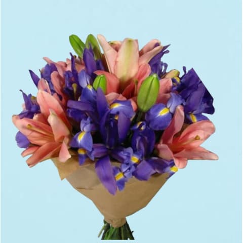Lilies and Iris Flower Bouquet  - Standard 1