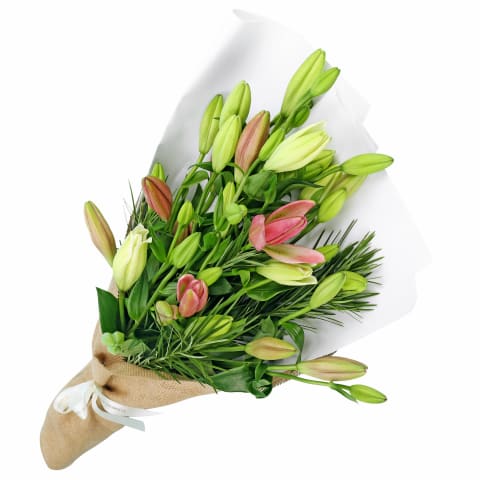Mixed Pastel Lily Bunch - Deluxe 3