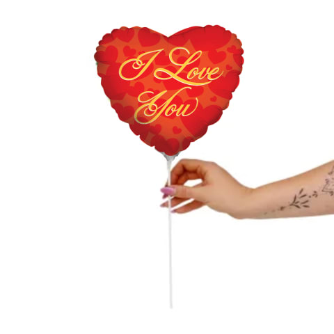 I Love You Gold Heart Balloon - Standard 0