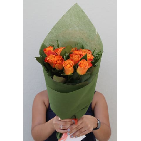 Orange Rose Bouquet - 12 Roses (One Dozen) 3