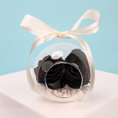 Preserved Black Rose Orb  - Deluxe 0