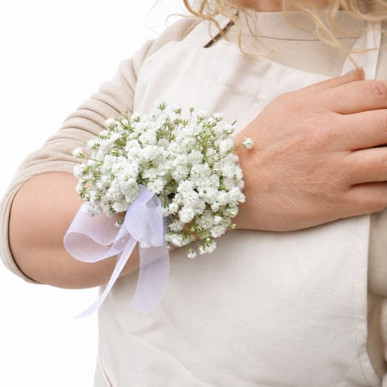 Gypsophila Wrist Corsage - Standard (view 2 of 3)