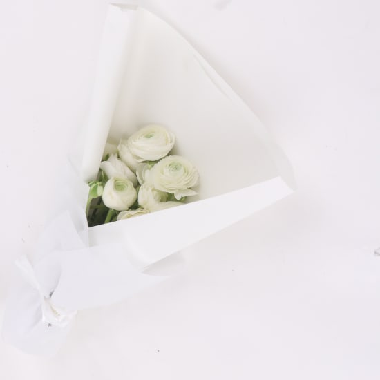 White Ranunculus Bouquet - Standard
