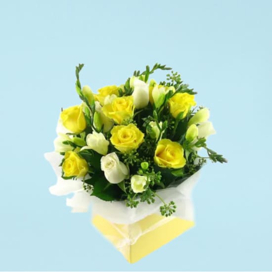 Roses And Freesia Flower Box - Standard
