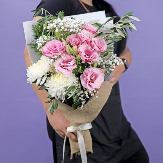 Delicate Pastel Cascade Posy - Standard