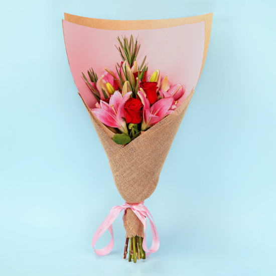 Valentine's Lilies And Roses - Standard